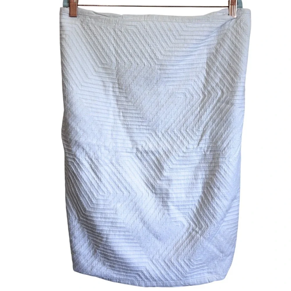 West Elm White Textured Pillow Shams (Pair)